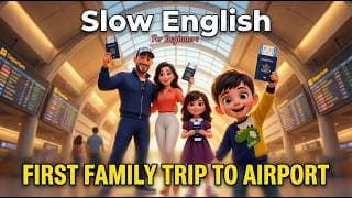 Airport English - Slow and Easy English For Beginners - Ben & Emma's Family